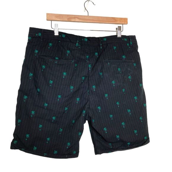 Scotch & Soda Shorts Mens 38 Blue Chino Cotton Embroidered Palm Trees Straight - Picture 5 of 13